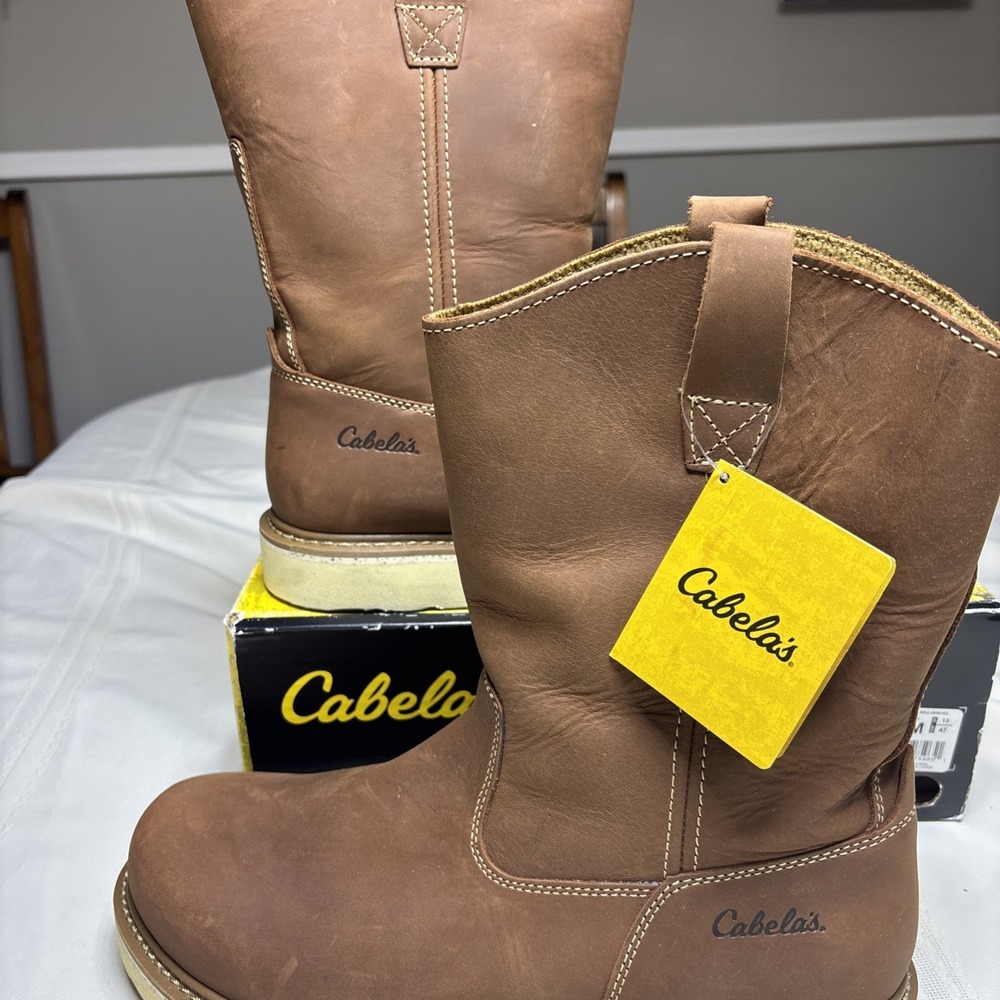 NIB Cabela's Roughneck Wedge Wellington Work Boots Men's 14 M